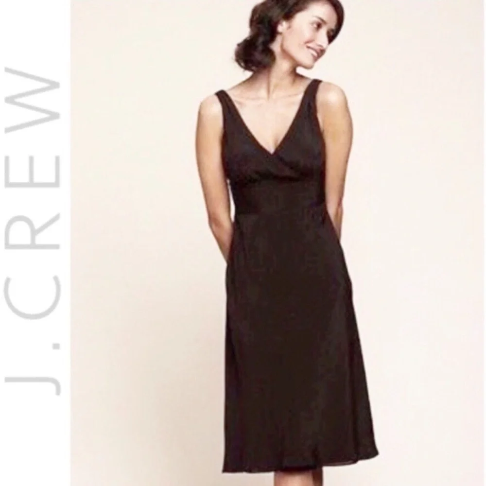 J. Crew | black Sophia dress in silk chiffon - Picture 3 of 5